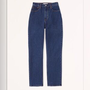 Abercrombie Curve Love Ultra High Rise 90s Straight Jean in Dark, 27L (tall)